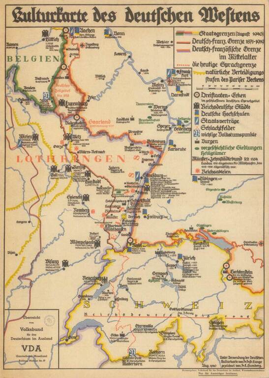 1. Carte culturelle de l'ouest allemand